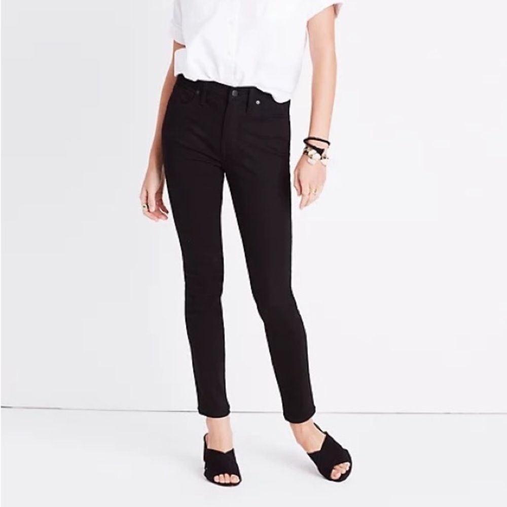 Madewell 9" High Rise Skinny Jeans in ISKO Stay Black SZ 25